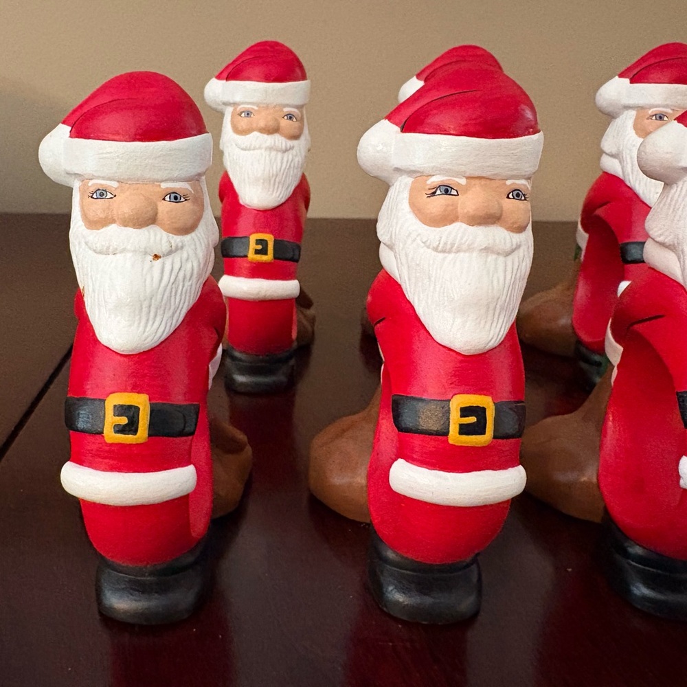 Santa Claus Napkin Rings (12) - Hand-painted